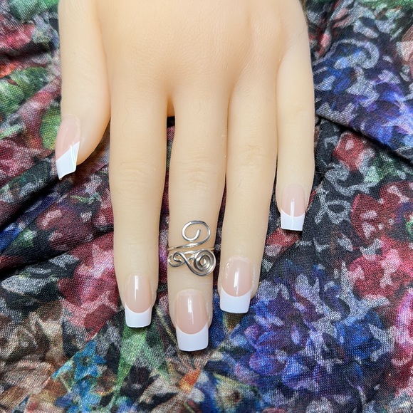 Sterling Silver Toe Ring- Adjustable Unique Toe Ring- midi/knuckle Ring- FS#31 - Picture 6 of 7